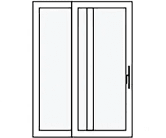 drawing of a sliding patio door