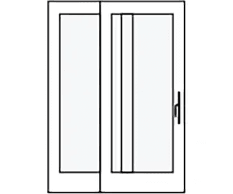 drawing of a sliding french door